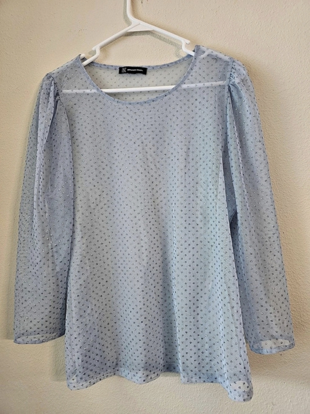 INC International Concepts Long Sleeve Blouse in Blue Like New